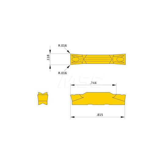 Mitsubishi 435400 Grooving Insert GYMM VP10RT, Solid Carbide