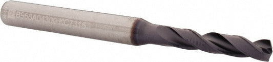 Kennametal 2213700 Screw Machine Length Drill Bit 4.30 mm Dia, 140 deg Point, Solid Carbide
