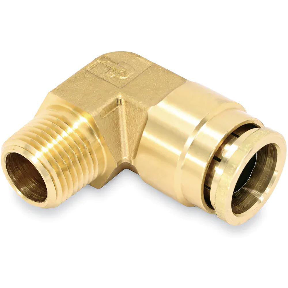 Parker 169PTCNS-10-8 Push-To-Connect Tube to Male & Tube to Male NPT Tube Fitting Rigid 90 &deg Male Elbow, 1/2" Thread, 5/8" OD