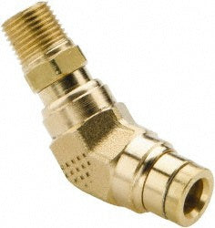 Parker 179PTC-4-4 Push-To-Connect Tube to Male & Tube to Male NPT Tube Fitting Swivel 45 &deg Male Elbow, 1/4" Thread, 1/4" OD