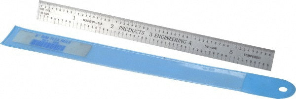 PEC Tools 561-006 Steel Rule 6" OAL, Decimal & Metric Graduation, Flexible, 1/2" OAW