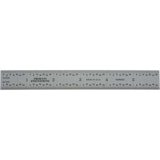 PEC Tools 262-006 Steel Rule 6" OAL, English & Metric Graduation, Rigid, 3/4" OAW
