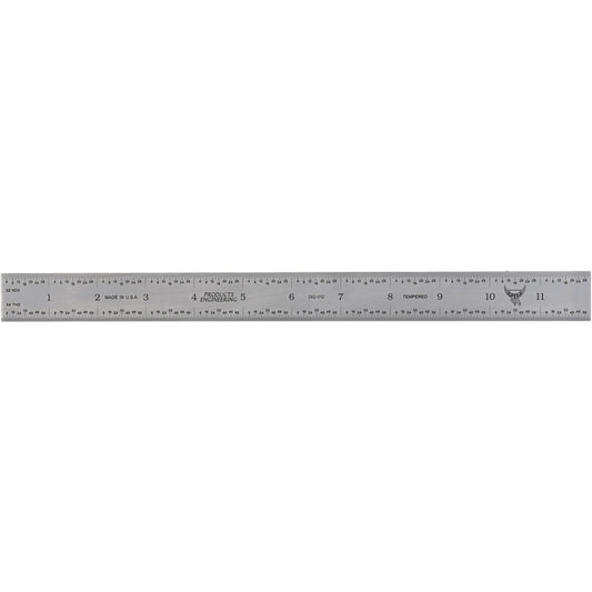 PEC Tools 262-012 Steel Rule 12" OAL, English & Metric Graduation, Rigid, 1" OAW