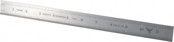 PEC Tools 562-012 Steel Rule 12" OAL, Decimal & Metric Graduation, Rigid, 1" OAW