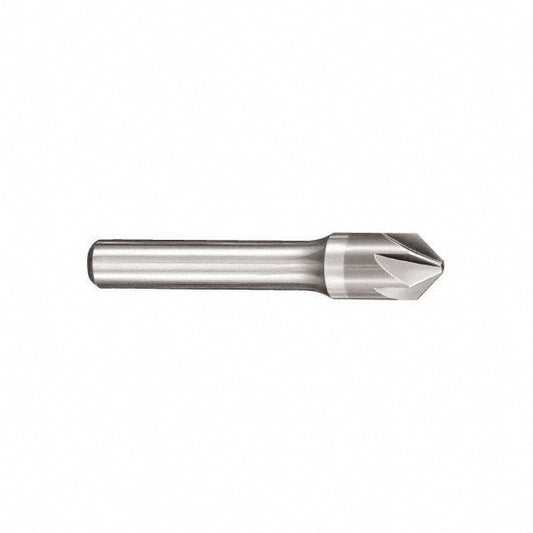 Kyocera SGS Precision Tools 74155 Countersink 1/4" Head Dia, 82.00 deg Included Angle, 6 Flute, Solid Carbide, Right Hand Cut