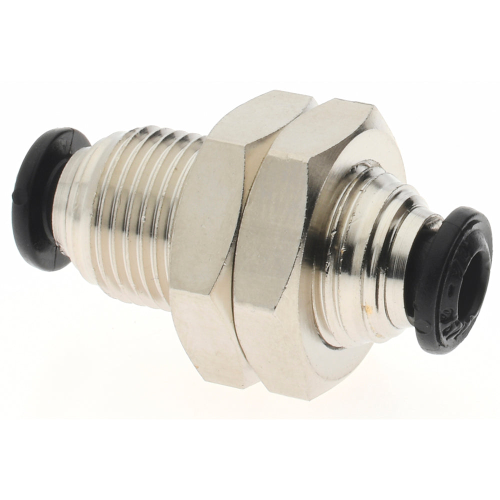 Aignep USA 50050N-4 Push-to-Connect Tube x Tube Fitting Bulkhead Union, M12x1 Thread, 4.00 mm OD
