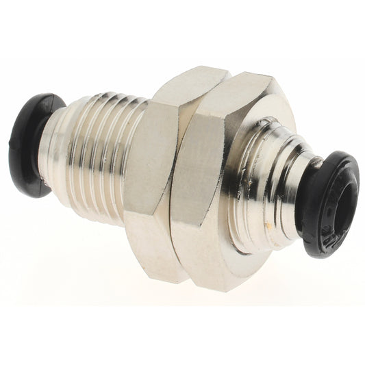 Aignep USA 50050N-4 Push-to-Connect Tube x Tube Fitting Bulkhead Union, M12x1 Thread, 4.00 mm OD