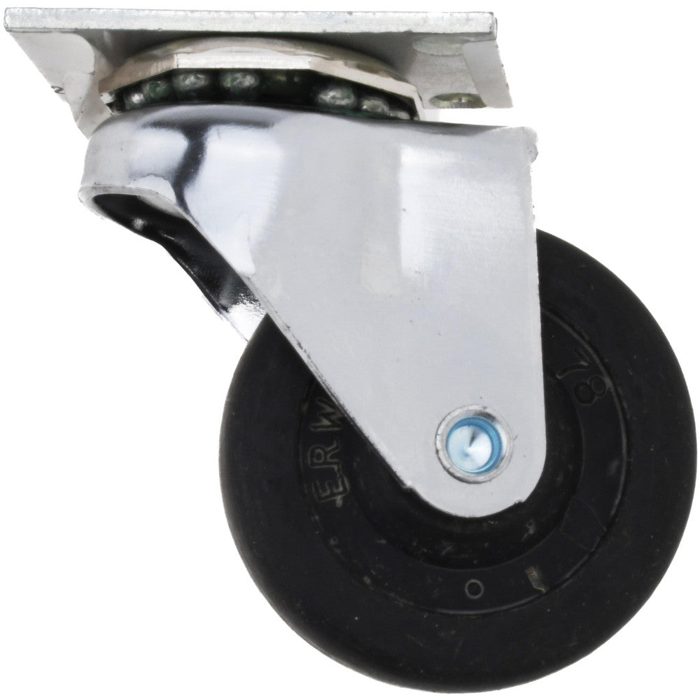 E.R. Wagner 9F4852009000292 Swivel Top Plate Caster Hard Rubber, 2" Wheel Dia, 13/16" Wheel Width, 100 lb Capacity, 2-5/8" OAH