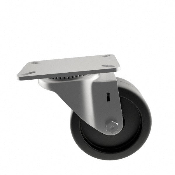 E.R. Wagner 2F9803027000100 Swivel Top Plate Caster Polyolefin, 3" Wheel Dia, 1-1/4" Wheel Width, 210 lb Capacity, 3-3/4" OAH