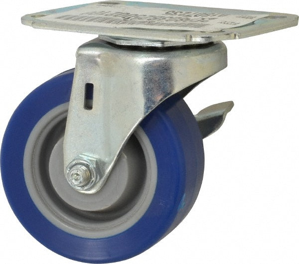 E.R. Wagner 2F9803B25002100 Swivel Top Plate Caster Polyurethane, 3" Wheel Dia, 1-1/4" Wheel Width, 210 lb Capacity, 3-3/4" OAH