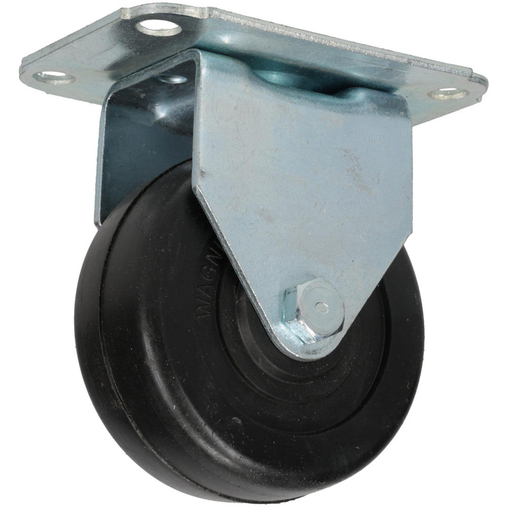 E.R. Wagner 1F9303004000100 Rigid Top Plate Caster Soft Rubber, 3" Wheel Dia, 1-1/4" Wheel Width, 125 lb Capacity, 3-3/4" OAH