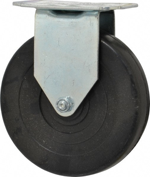 E.R. Wagner 1F9305004000100 Rigid Top Plate Caster Soft Rubber, 5" Wheel Dia, 1-1/4" Wheel Width, 190 lb Capacity, 5-5/8" OAH