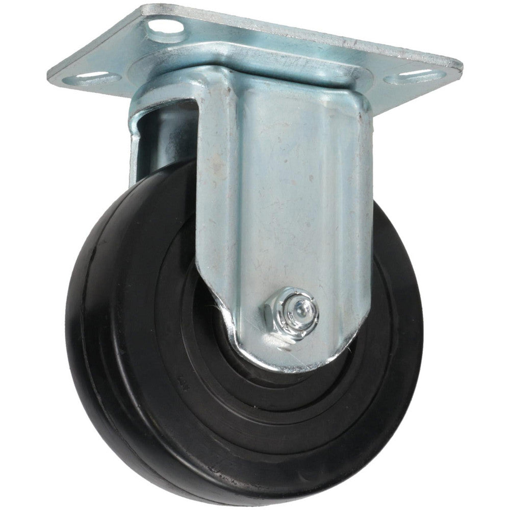 E.R. Wagner 1F2304004000197 Rigid Top Plate Caster Soft Rubber, 4" Wheel Dia, 1-3/8" Wheel Width, 200 lb Capacity, 5-1/16" OAH
