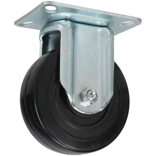 E.R. Wagner 1F2304004000197 Rigid Top Plate Caster Soft Rubber, 4" Wheel Dia, 1-3/8" Wheel Width, 200 lb Capacity, 5-1/16" OAH