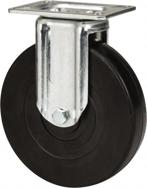 E.R. Wagner 1F2306004000197 Rigid Top Plate Caster Soft Rubber, 6" Wheel Dia, 1-3/8" Wheel Width, 280 lb Capacity, 7-1/16" OAH