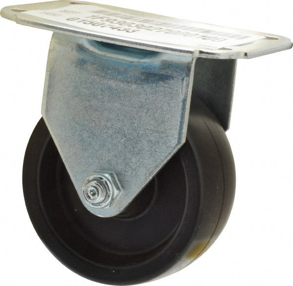 E.R. Wagner 1F9303027000100 Rigid Top Plate Caster Polyolefin, 3" Wheel Dia, 1-1/4" Wheel Width, 210 lb Capacity, 3-3/4" OAH