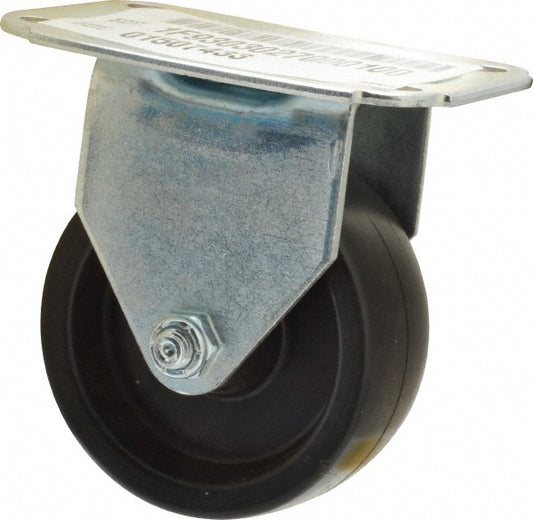 E.R. Wagner 1F9303027000100 Rigid Top Plate Caster Polyolefin, 3" Wheel Dia, 1-1/4" Wheel Width, 210 lb Capacity, 3-3/4" OAH