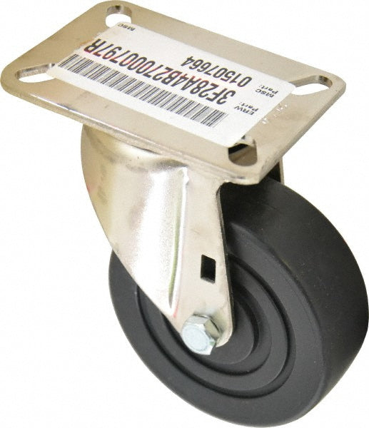 E.R. Wagner 3F28A4B27000797 Swivel Top Plate Caster Polyolefin, 4" Wheel Dia, 1-3/8" Wheel Width, 375 lb Capacity, 5-3/8" OAH