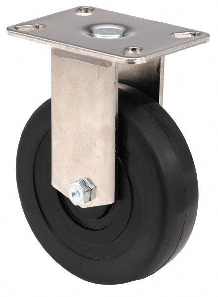 E.R. Wagner 3F2344B27000797 Rigid Top Plate Caster Polyolefin, 4" Wheel Dia, 1-3/8" Wheel Width, 375 lb Capacity, 5-3/8" OAH