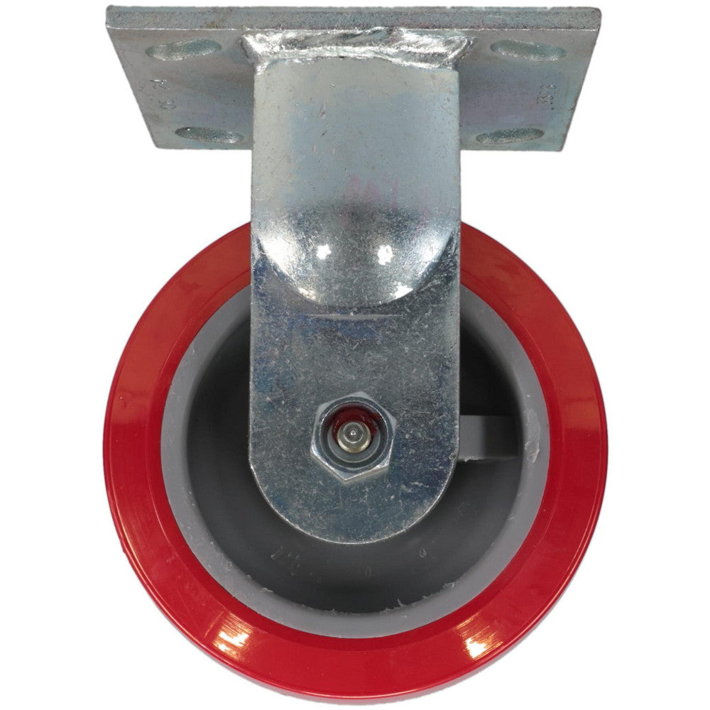 E.R. Wagner 1F8305C25000190 Rigid Top Plate Caster Polyurethane, 5" Wheel Dia, 2" Wheel Width, 750 lb Capacity, 6-1/2" OAH