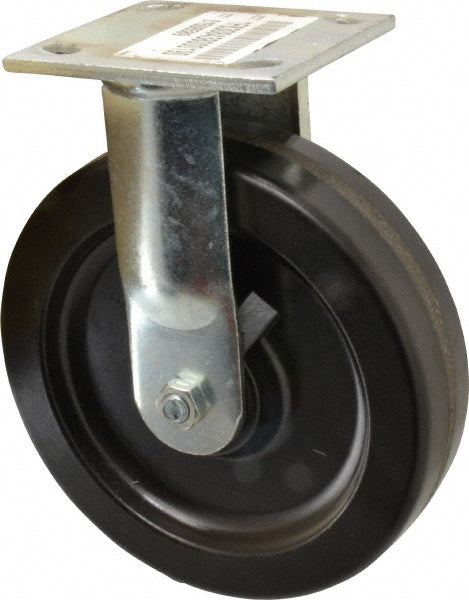 E.R. Wagner 1F8308438000190 Rigid Top Plate Caster Phenolic, 8" Wheel Dia, 2" Wheel Width, 1,200 lb Capacity, 9-1/2" OAH