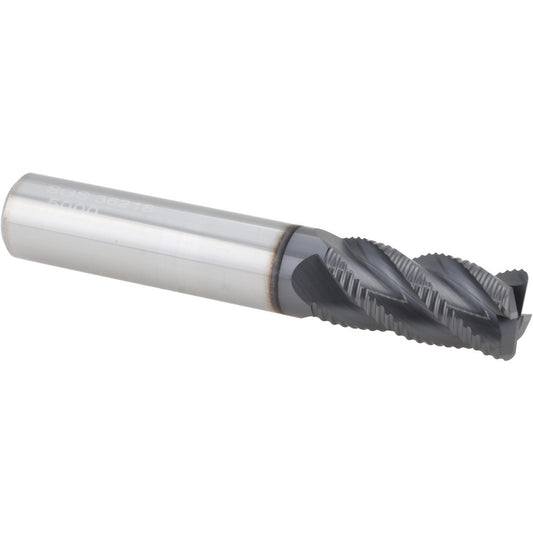 Kyocera SGS Precision Tools 36218 Roughing End Mill 1/2" Dia, 4 Flutes, 0.06" Corner Radius, Chipbreaker, Solid Carbide