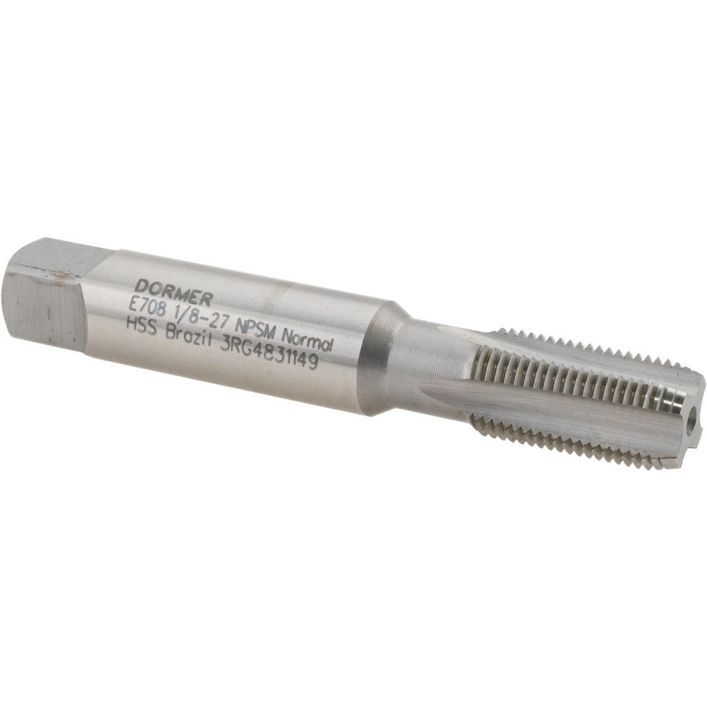 Dormer Pramet 5977560 Standard Pipe Tap 1/8-27, NPSM, 4 Flutes, High Speed Steel, Bright/Uncoated