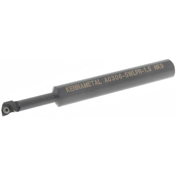 Kennametal 1094703 Indexable Boring Bar A0306SWLPR15, 6.6 mm Min Bore Dia, Right Hand Cut, 3/8" Shank Dia, -5 &deg Lead Angle, Steel