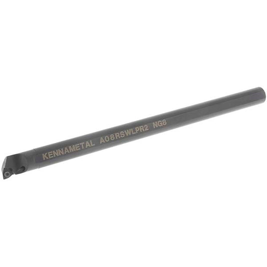 Kennametal 1094711 Indexable Boring Bar A08SWLPR2, 15.24 mm Min Bore Dia, Right Hand Cut, 1/2" Shank Dia, -5 &deg Lead Angle, Steel