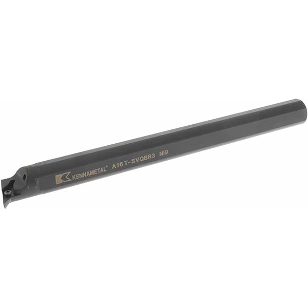 Kennametal 1094723 Indexable Boring Bar A16TSVQBR3, 33.02 mm Min Bore Dia, Right Hand Cut, 1" Shank Dia, -17.5 &deg Lead Angle, Steel
