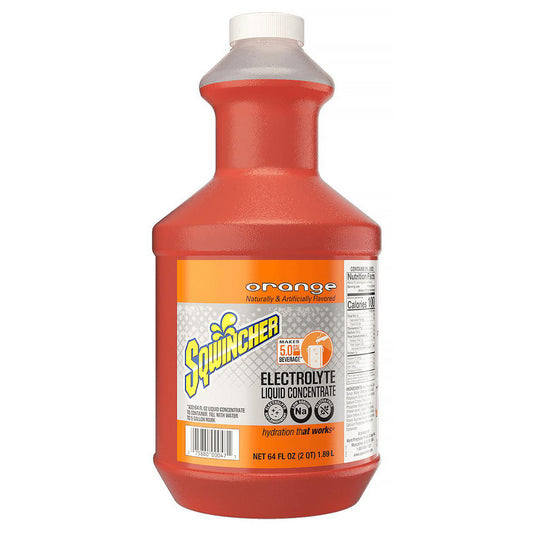 Sqwincher 159030324 Activity Drink 64 oz, Bottle, Orange, Liquid Concentrate, Yields 5 gal
