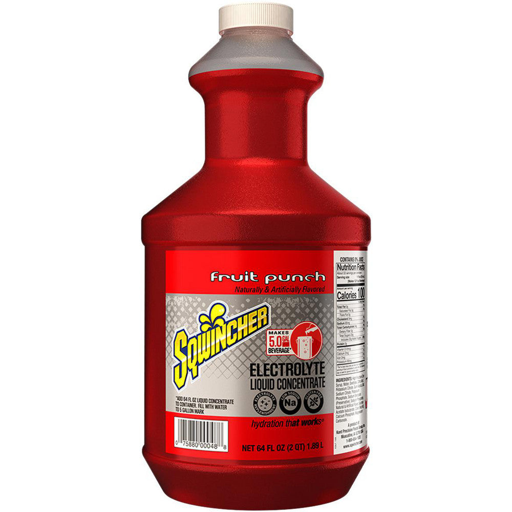 Sqwincher 159030325 Activity Drink 64 oz, Bottle, Fruit Punch, Liquid Concentrate, Yields 5 gal