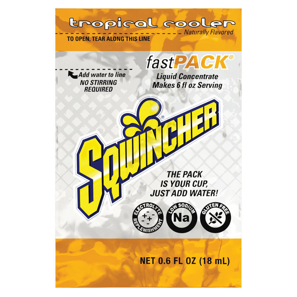 Sqwincher 159015309 Activity Drink 0.6 oz, Pack, Tropical Cooler, Liquid Concentrate, Yields 6 oz