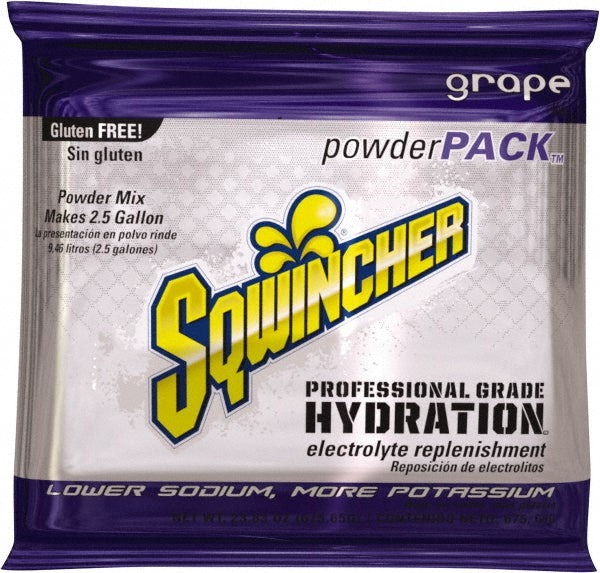 Sqwincher 159016046 Activity Drink 23.83 oz, Packet, Grape, Powder, Yields 2.5 gal