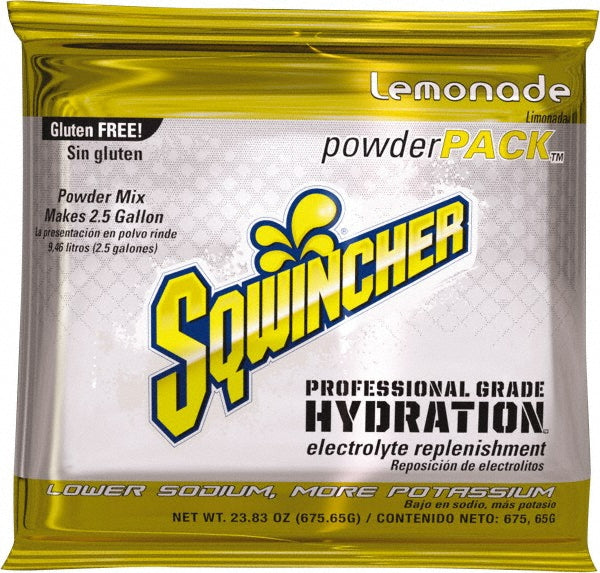 Sqwincher 159016040 Activity Drink 23.83 oz, Packet, Lemonade, Powder, Yields 2.5 gal