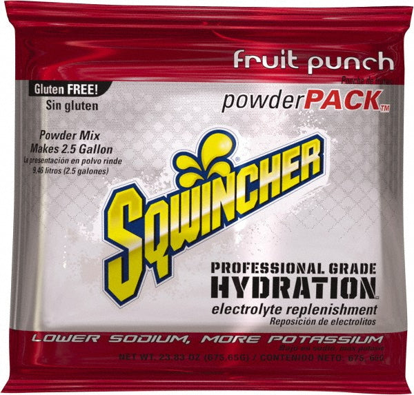 Sqwincher 159016042 Activity Drink 23.83 oz, Packet, Fruit Punch, Powder, Yields 2.5 gal