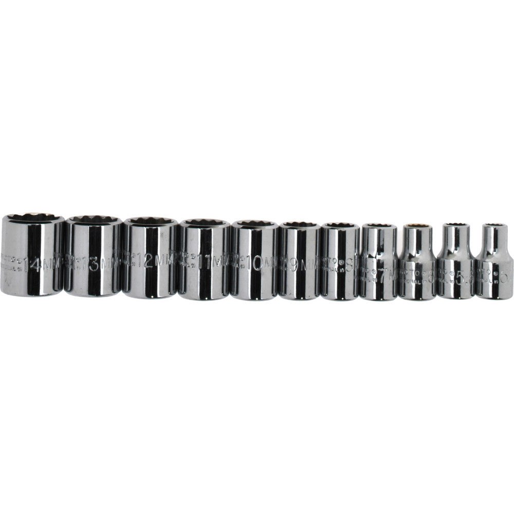 Proto J47201 Standard Socket Set 11 Pc, 1/4" Drive, 5.00 to 14.00" Socket