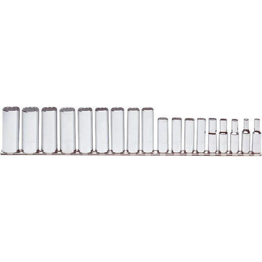 Proto J52207 Deep Socket Set 18 Pc, 3/8" Drive, 6.00 to 23.00" Socket