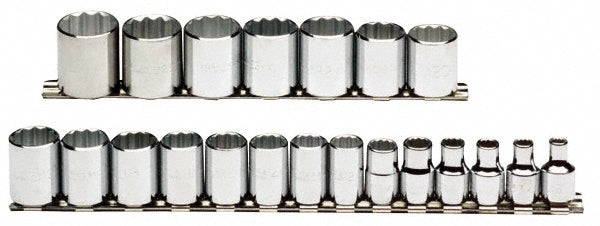 Proto J52215 Standard Socket Set 21 Pc, 3/8" Drive, 6.00 to 26.00" Socket