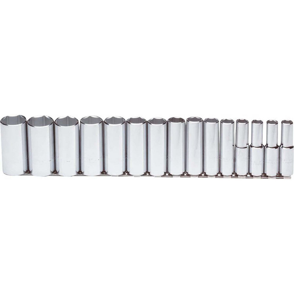 Proto J54103 Deep Socket Set 15 Pc, 1/2" Drive, 5/16 to 1-1/4" Socket