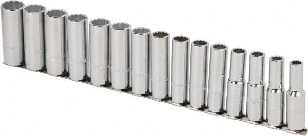 Proto J54207 Deep Socket Set 15 Pc, 1/2" Drive, 10.00 to 24.00" Socket