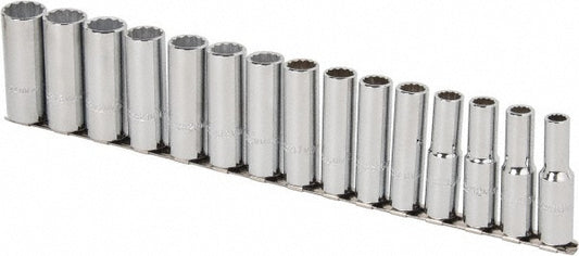 Proto J54207 Deep Socket Set 15 Pc, 1/2" Drive, 10.00 to 24.00" Socket