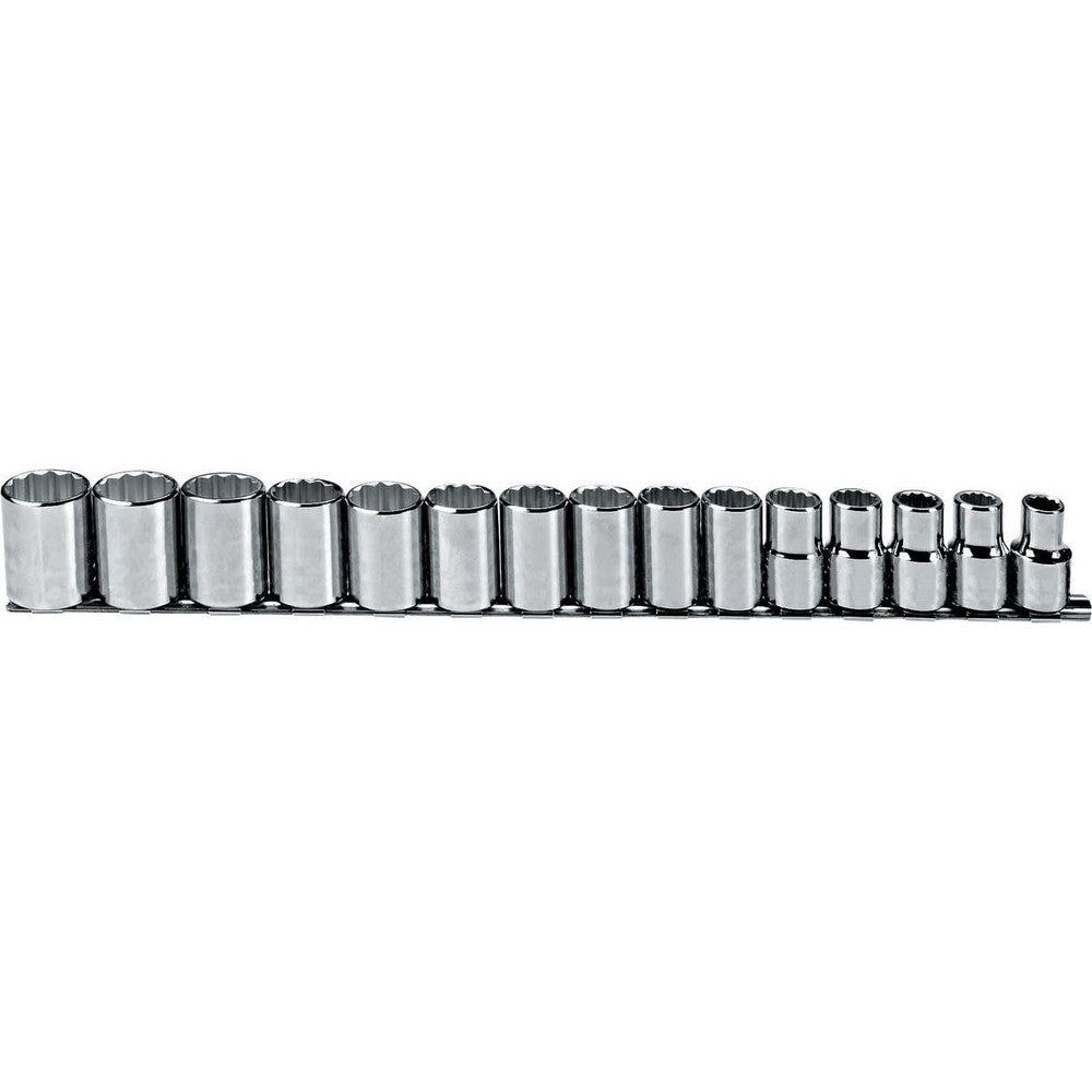 Proto J54206 Standard Socket Set 15 Pc, 1/2" Drive, 10.00 to 24.00" Socket