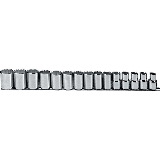 Proto J54206 Standard Socket Set 15 Pc, 1/2" Drive, 10.00 to 24.00" Socket