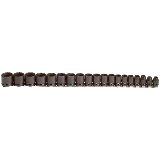 Proto J72206 Impact Standard Socket Set 19 Pc, 3/8" Drive, 6.00 to 24.00" Socket