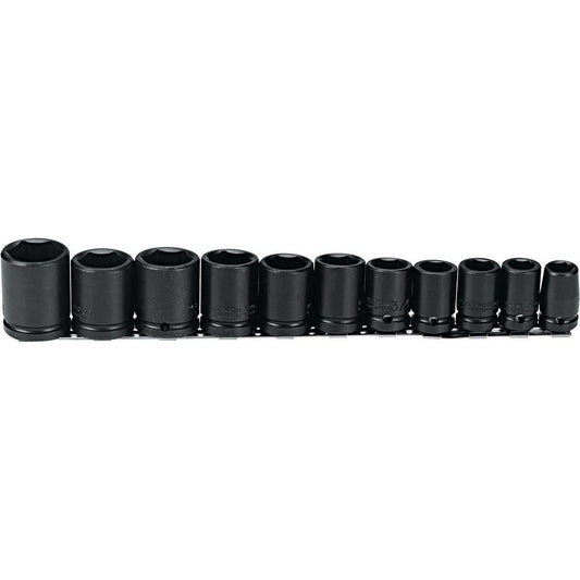 Proto J74102 Impact Standard Socket Set 11 Pc, 1/2" Drive, 1/2 to 1-1/8" Socket