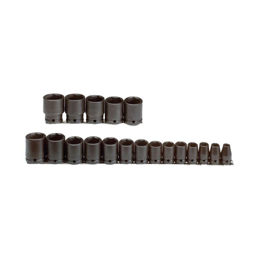 Proto J74106 Impact Standard Socket Set 19 Pc, 1/2" Drive, 3/8 to 1-1/2" Socket