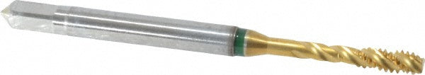 Guhring 9039220028450 Spiral Flute Tap #4-40, UNC, 3 Flute, Modified Bottoming, 2B Class of Fit, Cobalt, TiN Finish