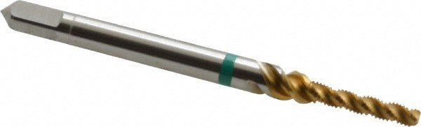 Guhring 9039230021840 Spiral Flute Tap #2-64, UNF, 3 Flute, Modified Bottoming, 2B Class of Fit, Cobalt, TiN Finish