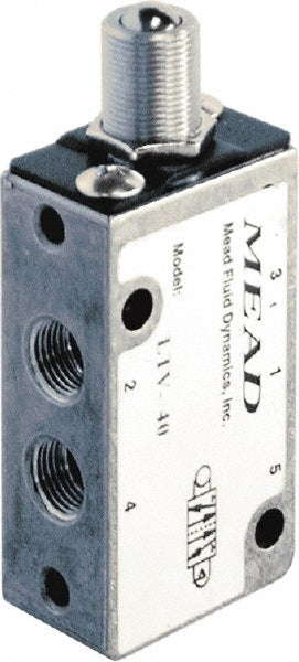 Mead LTV-45 Mechanically Operated Valve 4-Way Control, Straight Plunger Actuator, 1/8" Inlet, 2 Position